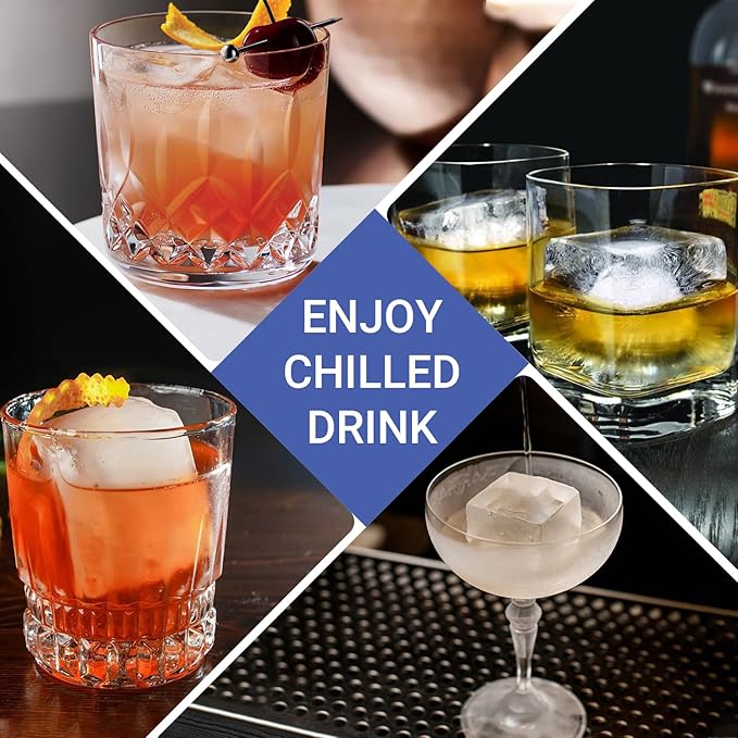 Large Ice Cube Trays for Whiskey: GGOW Big Silicone Ice Cube Trays 2Inch- Huge - Image 6