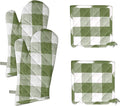 Native Fab Buffalo Plaid Check Oven Mitts and Pot Holders Set of 4, 100% Cotton by NativeFab
