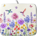 Giwawa Hummingbird Flower Dish Drying Mat 16x18 inch Watercolor Spring Herb by Giwawa