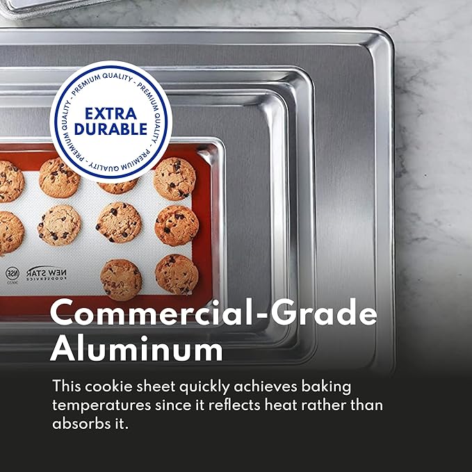 New Star Foodservice Commercial-Grade 18-Gauge Aluminum Sheet Pan/Bun Pan XL - Image 5