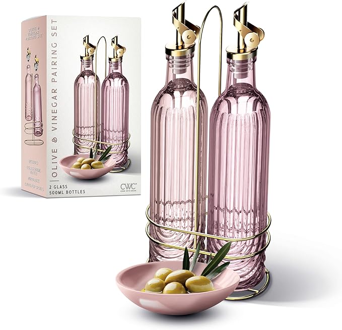 COOK WITH COLOR Glass Olive Oil Bottle Dispenser by CookwithColor