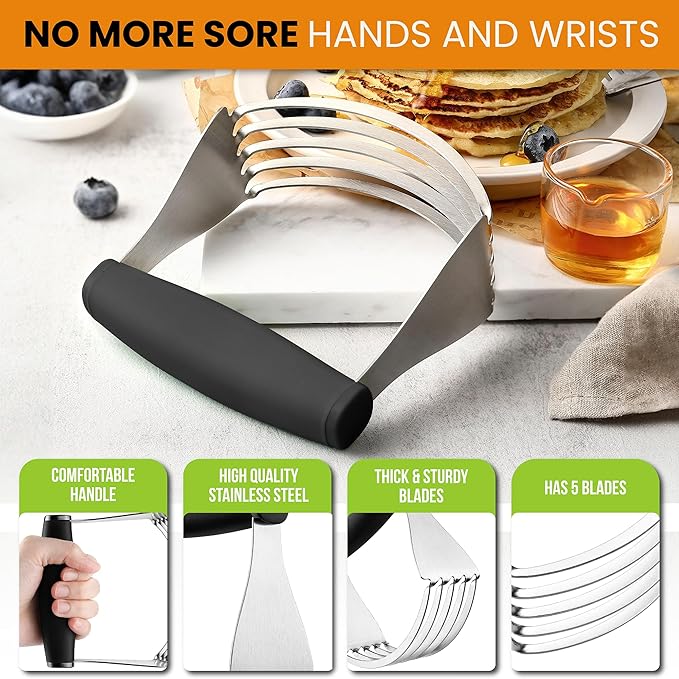 Spring Chef Dough Blender For Baking, Heavy Duty Dough Cutter Tool, Stainless - Image 4
