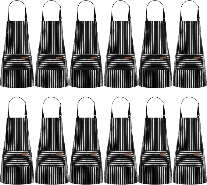 Handepo 12 Pcs Cotton Aprons for Women Men by Handepo