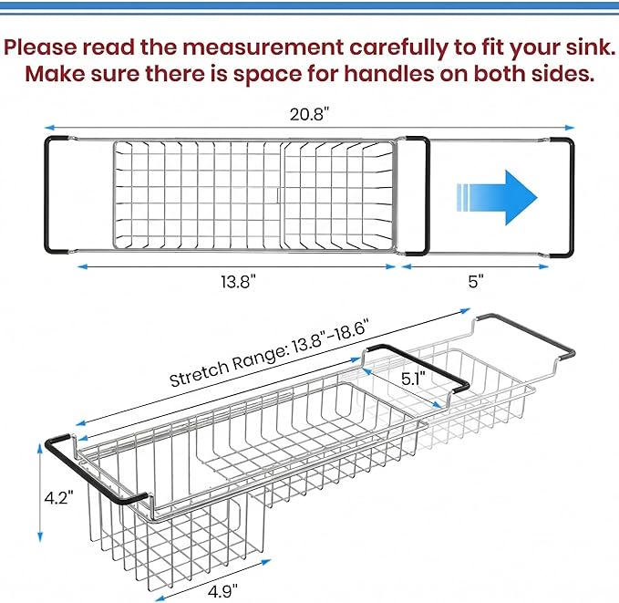 TreeLen Over The Kitchen Sink Caddy Sponge Holder Organizer Drying Rack - Image 3