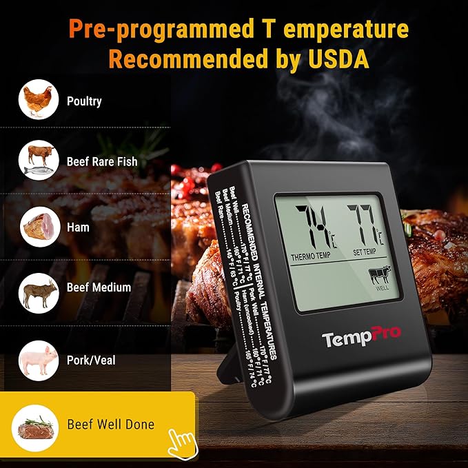 TempPro TP16 Large LCD Digital Meat Thermometer - Image 2