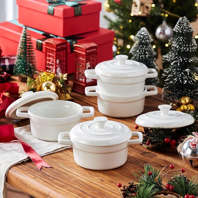 Lareina Mini Cocotte - 12oz Ceramic Casserole Dishes - Kitchen Casserole Sets - - Image 2