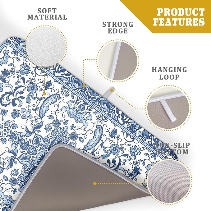 Chinoiserie Floral Dish Drying Mat - Image 4