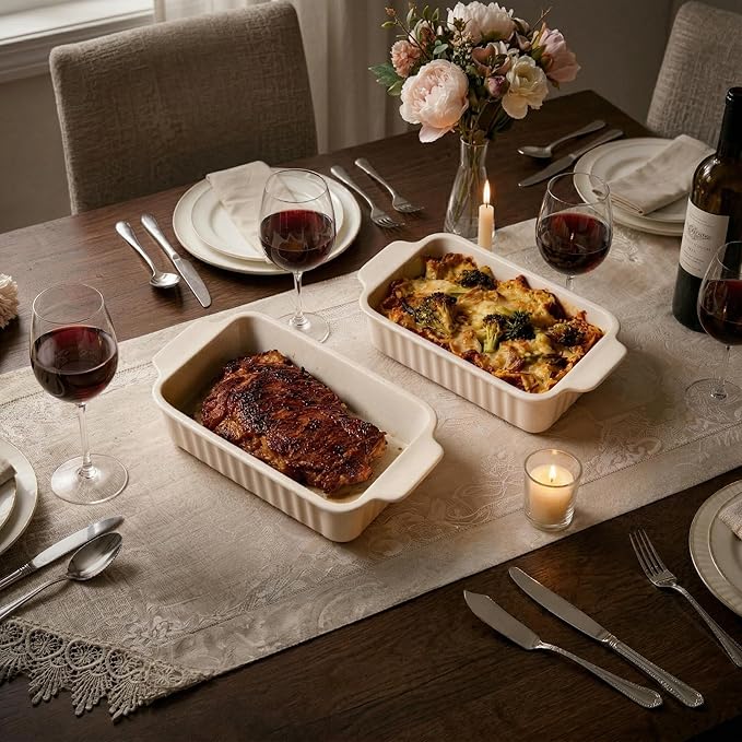 Small Casserole Dishes for Oven - 30 Oz Ceramic Baking Dish - 9x5 Rectangular - Image 6