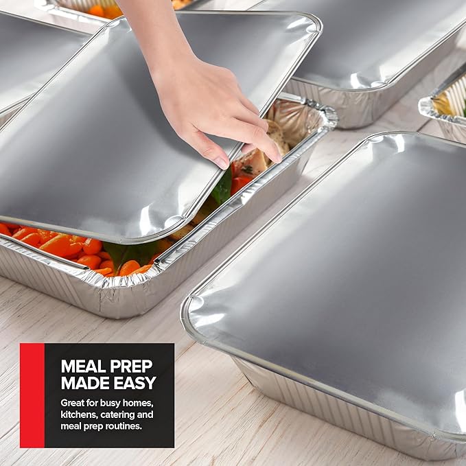 Stock Your Home 9x13 Disposable Baking Pan Covers Heavy-Duty Aluminum Cake Pans - Image 6