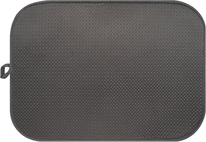 Dark Gray Dish Drying Mats 17” x 24” – Extra Large Kitchen Drying Mat by FullBeDare
