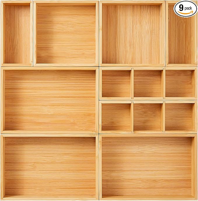 Fabsome Drawer Organizer, Small Wooden Container Tray by Fabsome