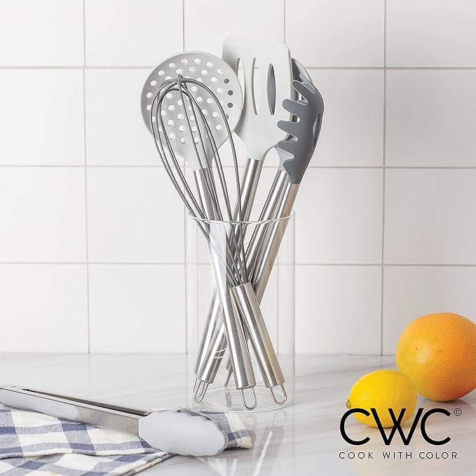COOK WITH COLOR Silicone Cooking Utensils, Kitchen Utensil Set, Cooking Utensils - Image 7