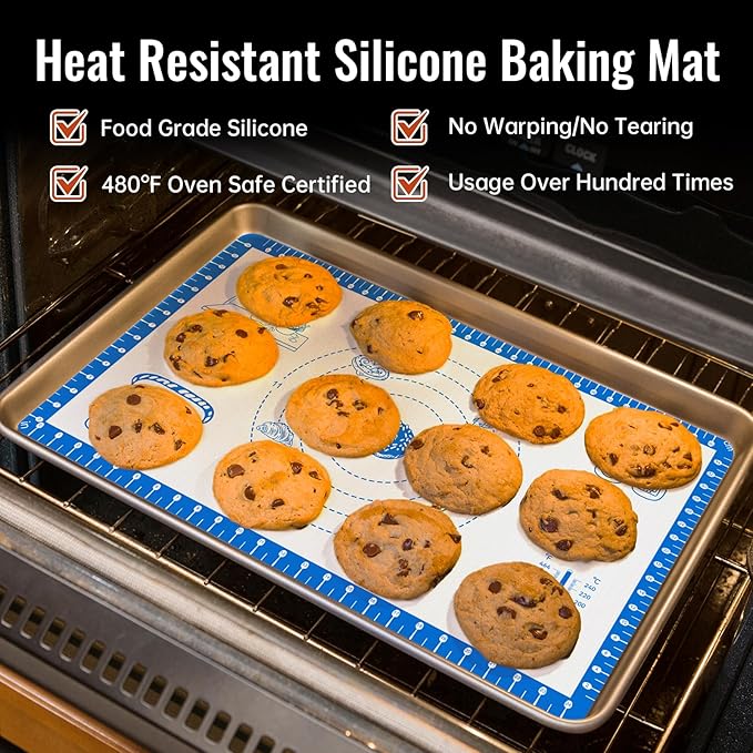 Silicone Baking Mat With 10 Recipes, Silicone Macaron Baking Sheet - Image 6
