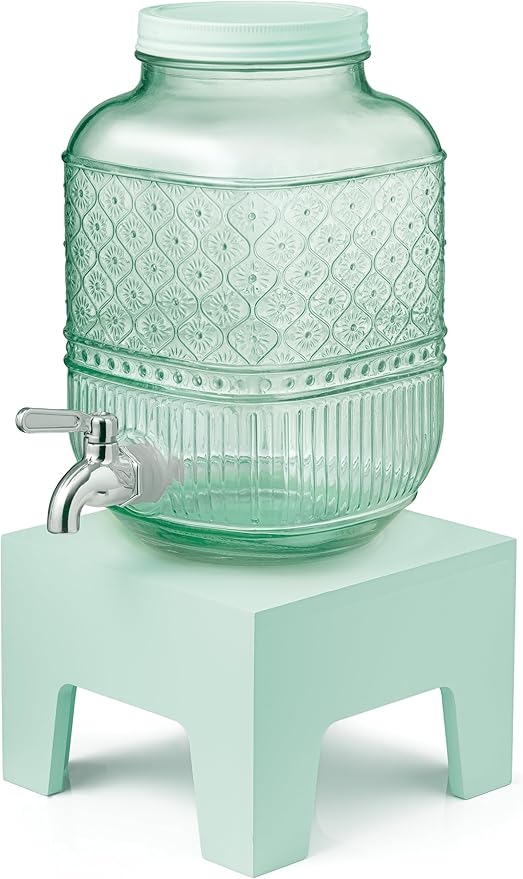Beverage Dispenser 1 Gallon, Glass Drink Dispenser - Image 9