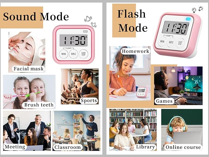 Timer, Kitchen Timers for Cooking Classroom Timer for Kids Teachers Magnetic - Image 2