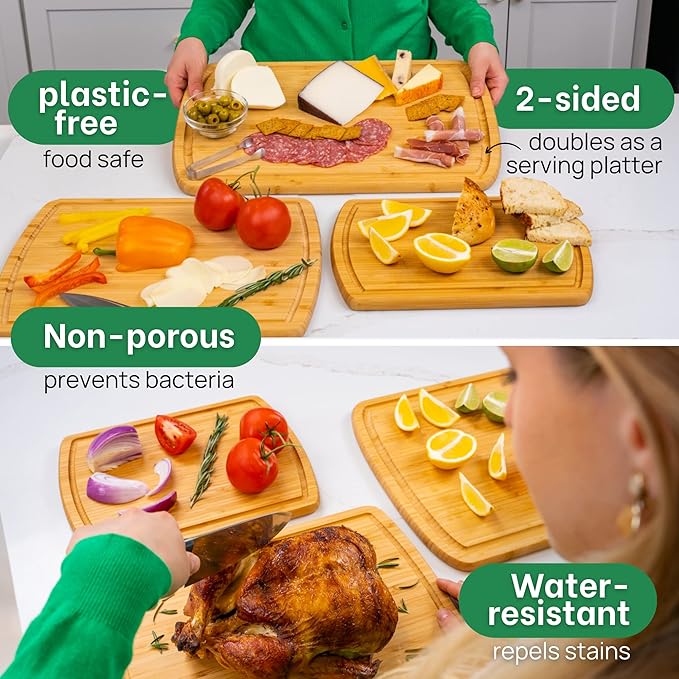 Greener Chef Luxury Wood Cutting Board 3-Piece Set - Image 5