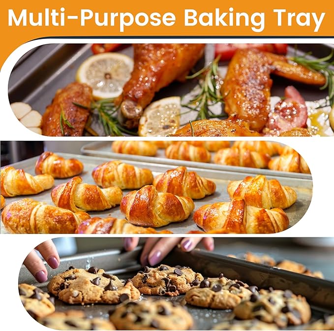 6 Pack Big Size Baking Sheet Pan, Aluminum Commercial Cookie Sheet Pan - Image 8