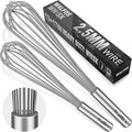 Walfos Whisks Large Whisk Set of 2, Heavy Duty Stainless Steel Wire Whisk Ideal by Walfos