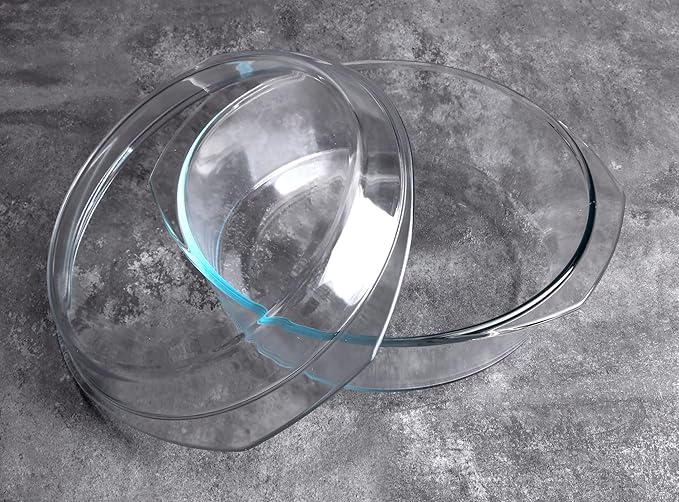 Round Tempered Glass Casserole Dish - 4QT - Image 4