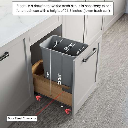 Dowell Single 35Qt Undermount Trash Pull-Out Waste Container - Image 3
