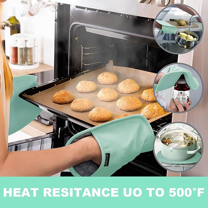 2-Pack Silicone Pot Holders for Kitchen Heat Resistant up to 500°F, Non-Slip - Image 2