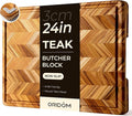 Teak Wood Cutting Board for Kitchen 24'' Extra Large End Grain Heavy Duty by oridom