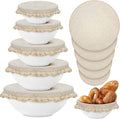 Patelai 10 Pcs Bowl Covers Reusable in 5 Size Stretch Cloth Fabric Elastic Food by Patelai