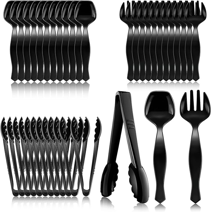 Mwellewm 36Pcs Plastic Serving Utensils Set Large Disposable Serving Spoons by Mwellewm