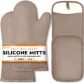 HOMWE Silicone Oven Mitts and Pot Holders, 4-Piece Set, Heavy Duty Cooking by HOMWE