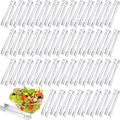 Nuogo 48 Pcs Plastic Buffet Serving Tongs 6.3 Inch One-off Clear Kitchen Tongs by Nuogo