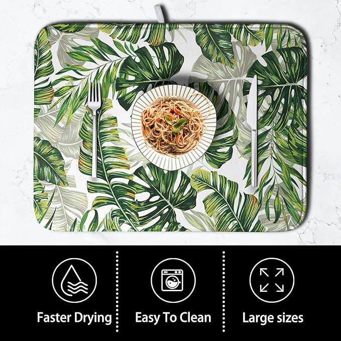 Tropical Palm Leaves Dish Drying Mat - Image 4