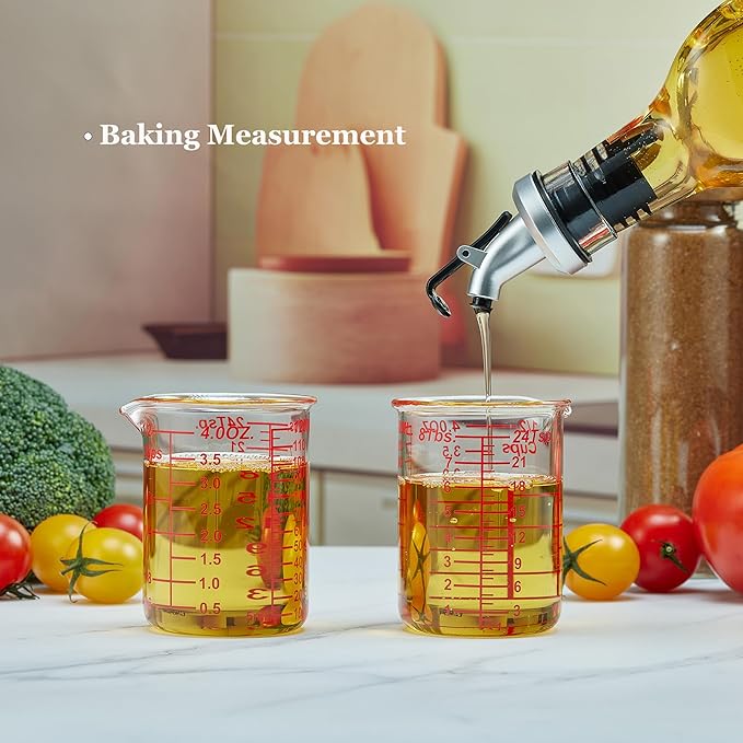 120 ML/4OZ High Borosilicate Glass Measuring Cup-V-Shaped Spout, Glass - Image 4