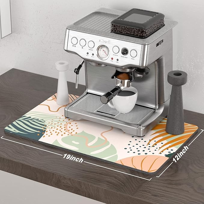 Rnivvi Coffee Mat, Hide Stain Rubber Backed Absorbent Dish Drying Pad - Image 2