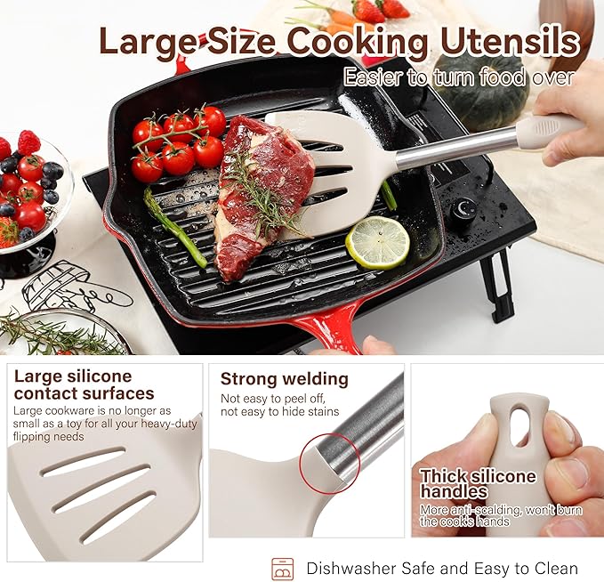 Silicone Cooking Utensils Set, NCUE 35 Pcs Kitchen Utensils Set - Image 4