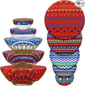 Patelai 10 Pcs Bowl Covers Reusable in 5 Size Stretch Cloth Fabric Elastic Food by Patelai