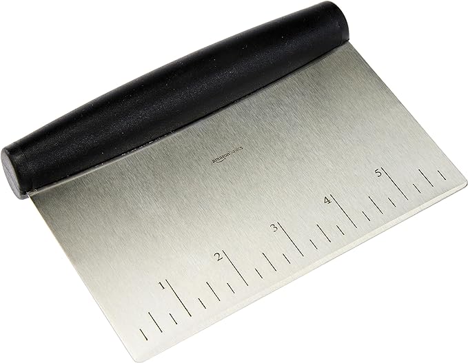 Amazon Basics Multi-Purpose Bench Scraper, Stainless Steel Dough Cutter by AmazonBasics