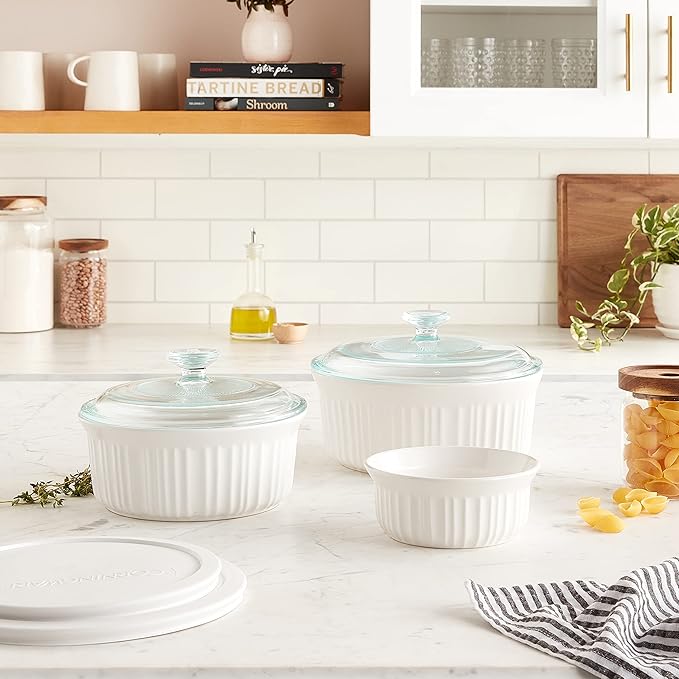 CorningWare French White 7-Pc Ceramic Bakeware Set - Image 7