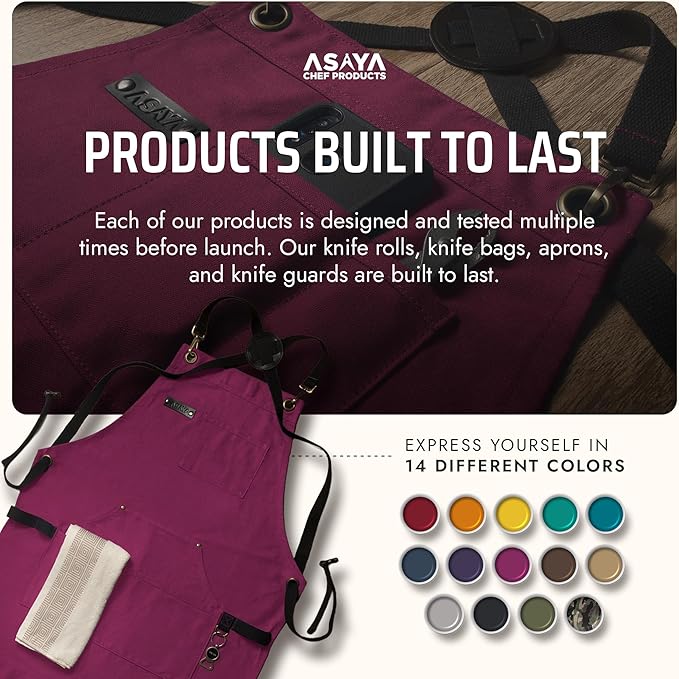 Asaya Chef and BBQ Apron with Bottle Opener and Hand Towel - 10oz Cotton Canvas - Image 6