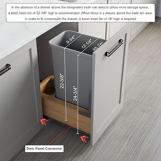Dowell Single 50Qt Undermount Trash Pull-Out Waste Container - Image 2