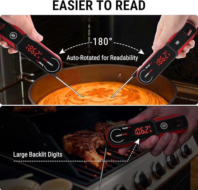 TempPro Lightning 1-Sec Instant Read Meat Thermometer, Kitchen Food Thermometer - Image 5