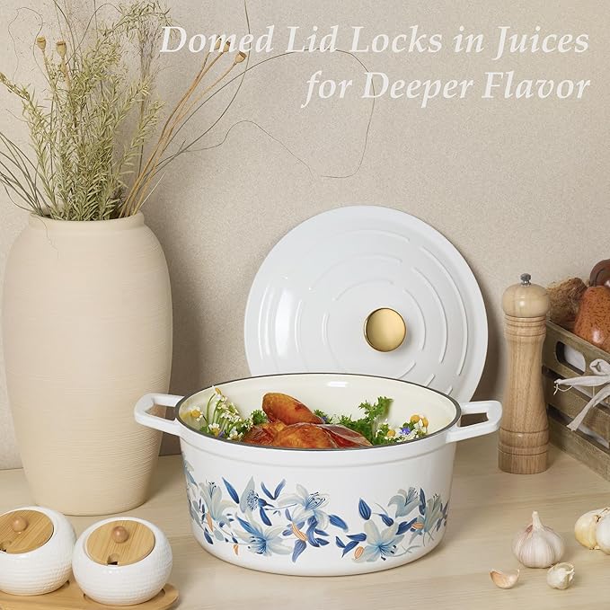 CAROTE 7QT Cast Iron Dutch Oven Pot - Image 5