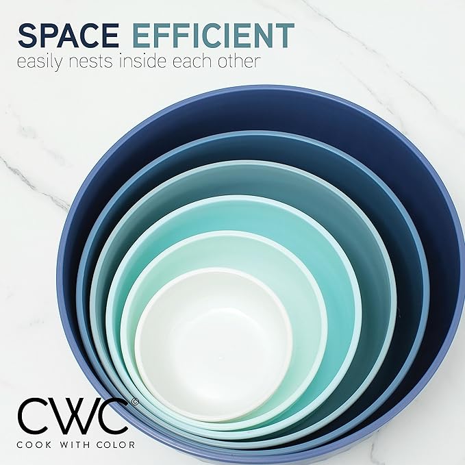 COOK WITH COLOR Prep Bowls with Lids- Wide and Deep Nesting Plastic Small - Image 6