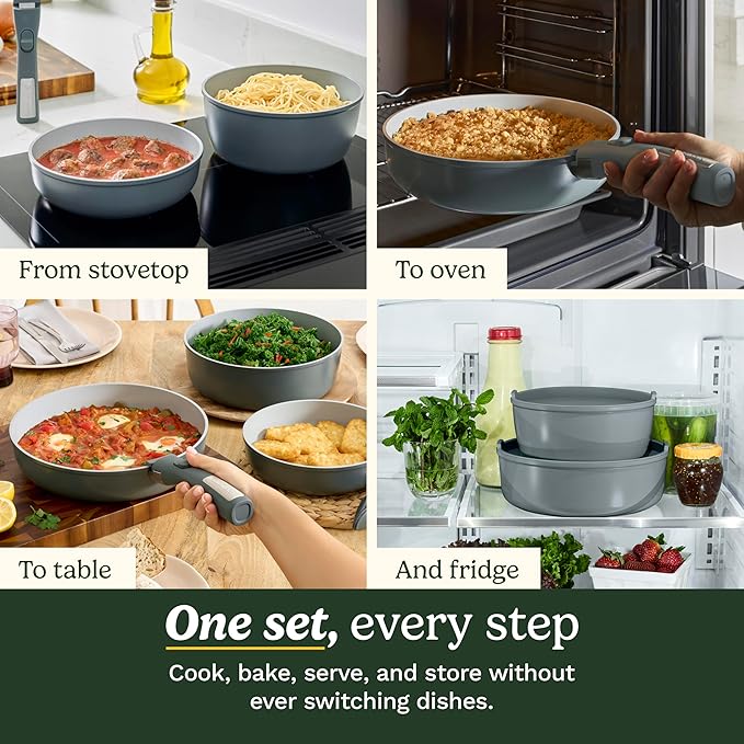Cuisinart 13-Pc, ClickSmart Nonstick Detachable Handle Ceramic Cookware - Image 3