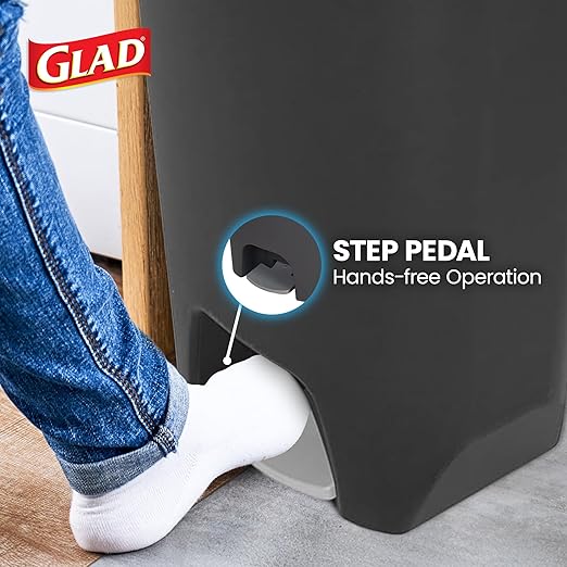 Glad 13 Gallon Trash Can 2 Pack | Plastic Kitchen Waste Bins - Image 4