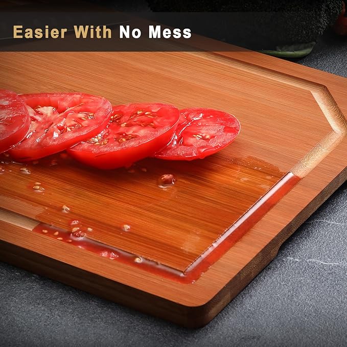 Hiware 4 Pieces Extra Large Wooden Cutting Boards Set- Bamboo Cutting Boards - Image 8