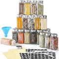 AOZITA 24 Pcs Glass Spice Jars - 4oz Empty Square Spice Bottles Containers by AOZITA