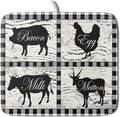 Farmhouse Animal Dish Drying Mat Buffalo Plaid Drainer Rack Mats Fast Dry by Giwawa