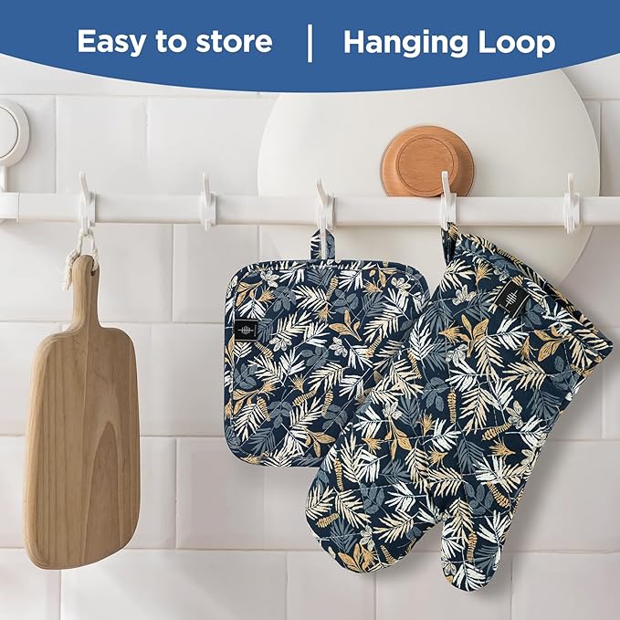 BONTHEE Oven Gloves Heat Resistant Potholder Set Oven Gloves - Image 4