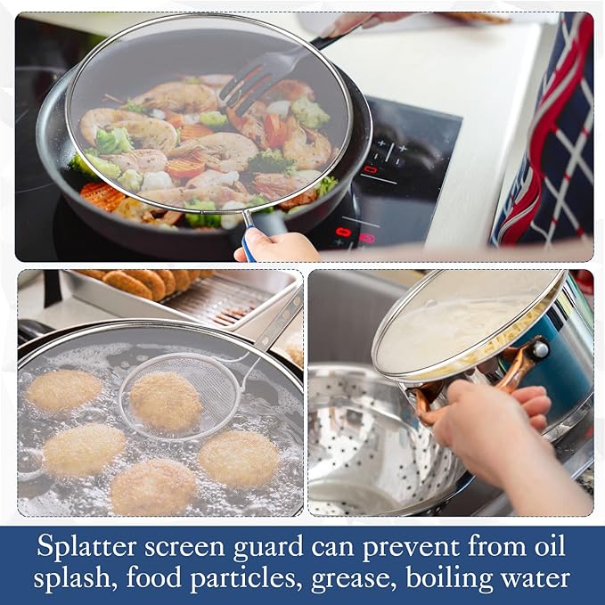 8 Inch Grease Splatter Screen Guard Stainless Steel Splash Screen Protector - Image 5
