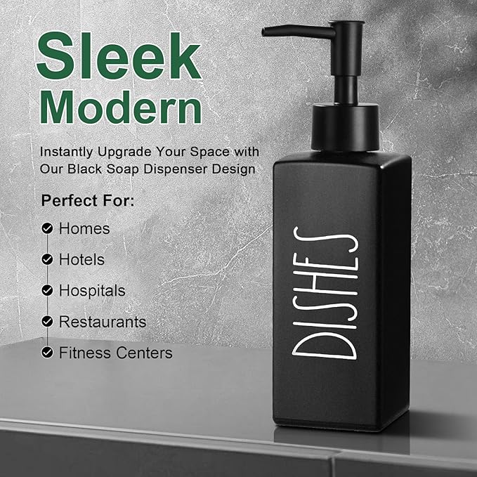 Dish Soap Dispenser, Matte Black Soap Dispenser - Image 4